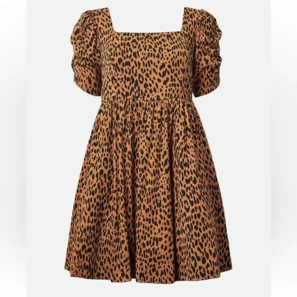 NWT Betsey Johnson x Torrid Mini Puff Sleeve Skater Dress Animal Print Size 3X - Picture 3 of 10